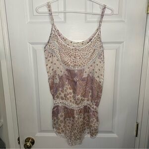 POUPETTE St Barth 100% Silk Jumpsuit Teddy Romper Small